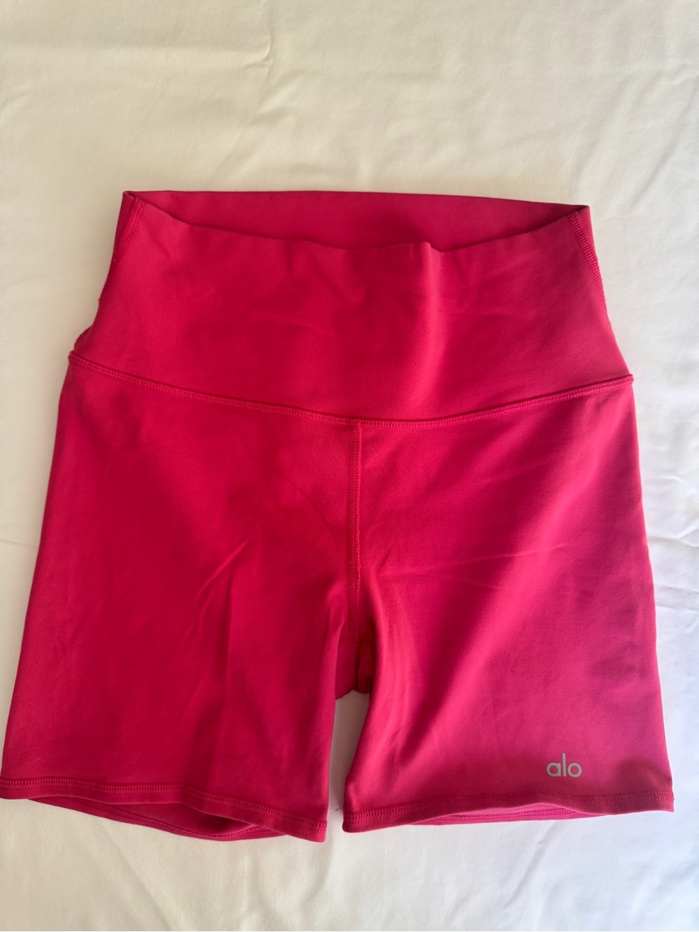 Alo Yoga High Waist Biker Shorts Hot Pink Women’s Medium 5” m athletic